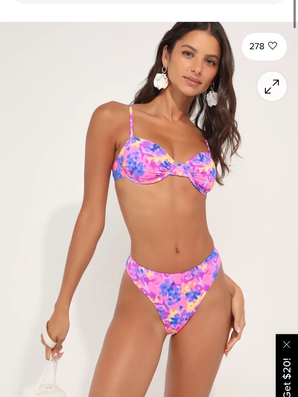 Lulu's Pink & Purple Floral Underwire Bikini Set